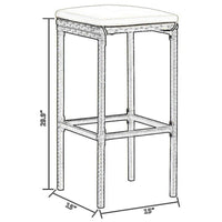 Nyra Outdoor Barstool Set of 2, White Cushions, Black Poly Rattan -BM326413