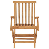 Hina Folding Outdoor ArmSet of 6, Brown Solid Teak Wood, Slatted -BM326418