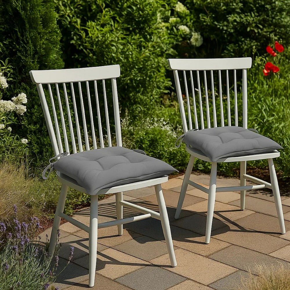 Kia Outdoor Cushion For Set of 2, Square Gray Oxford Fabric -BM326422