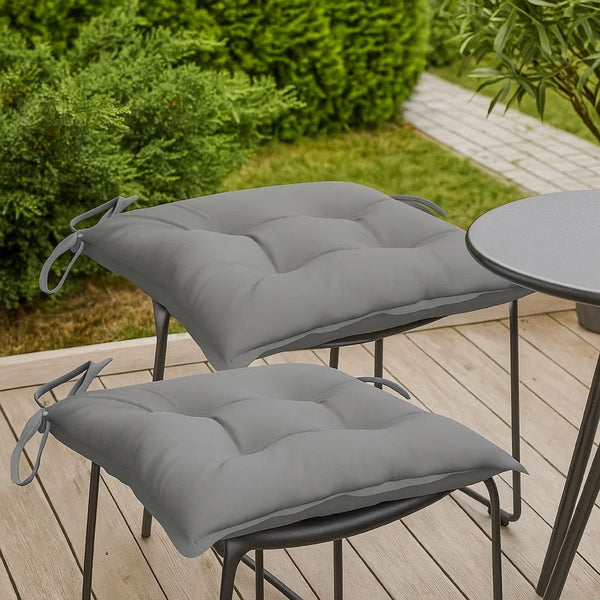 Kia Outdoor Cushion For Set of 2, Square Gray Oxford Fabric -BM326422