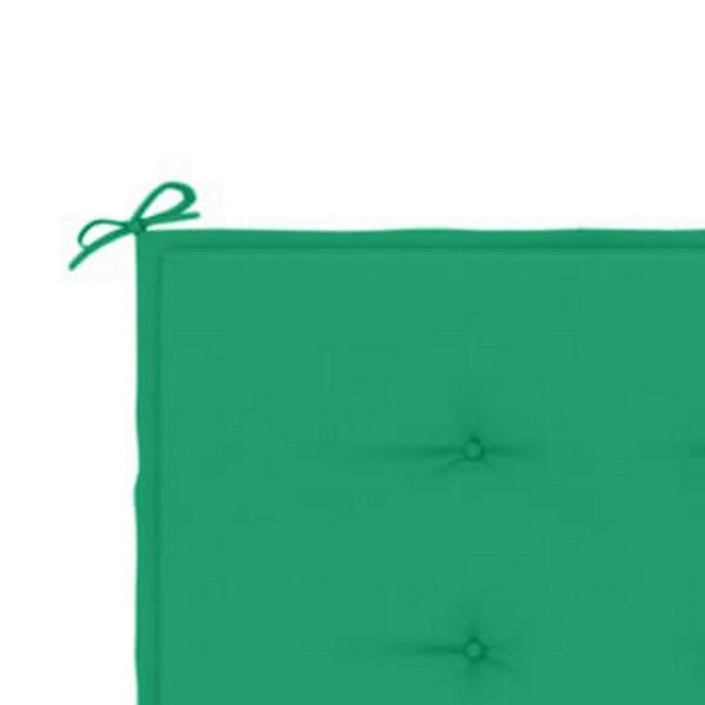 Claire Outdoor Cushion for Bench, Button Tufted Green Fabric, 59 Inch -BM326424