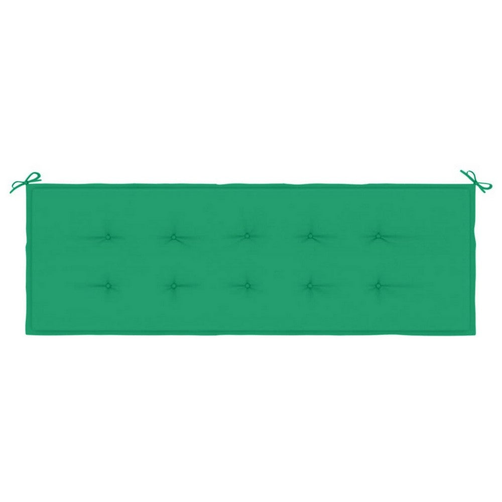 Claire Outdoor Cushion for Bench, Button Tufted Green Fabric, 59 Inch