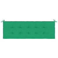 Claire Outdoor Cushion for Bench, Button Tufted Green Fabric, 59 Inch
