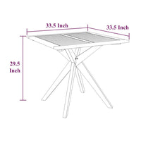 Outdoor Breakfast Bistro Table, Square 34 Inch Brown Solid Acacia Wood -BM326431