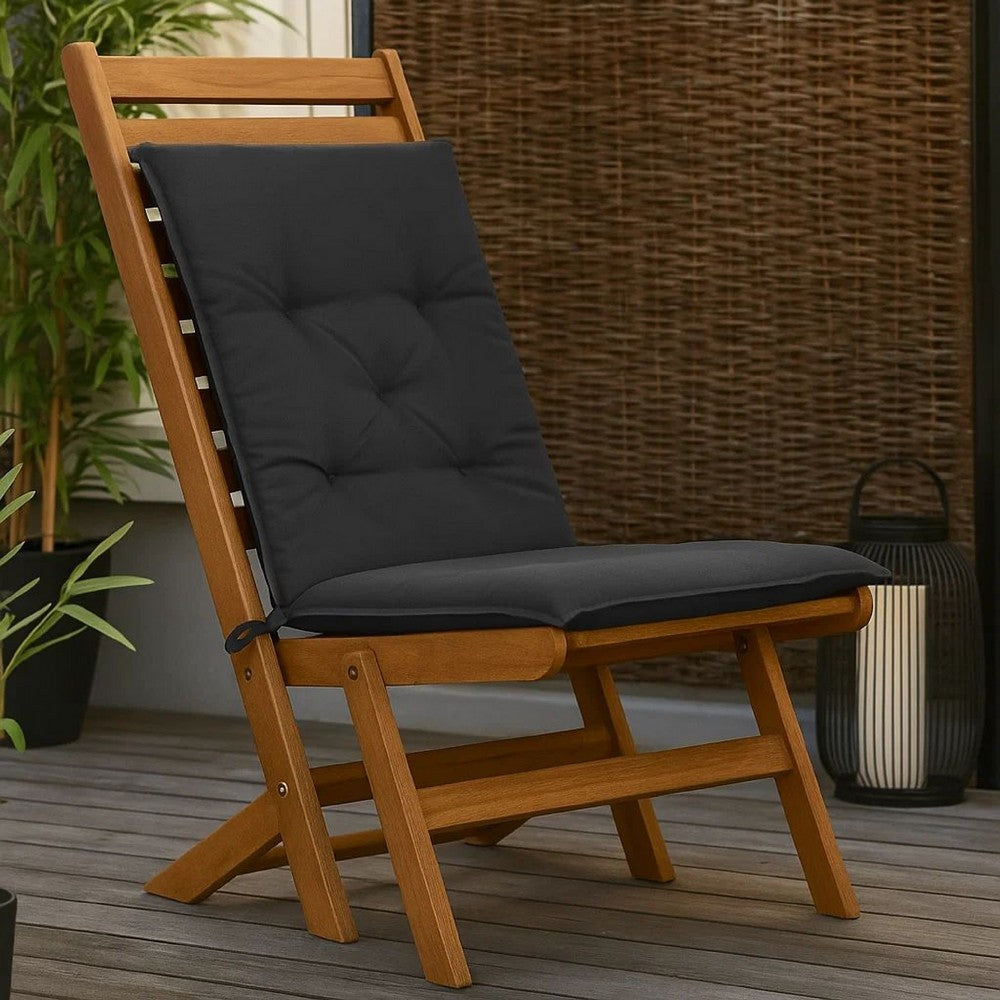 Claire Outdoor Cushion for Bench Set of 2, Dark Gray Fabric, 39 Inch -BM326449