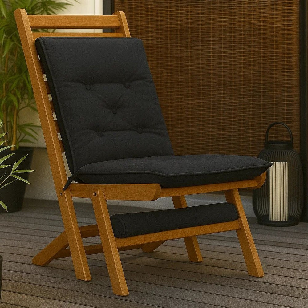 Claire Outdoor Cushion for Bench Set of 2, Dark Gray Fabric, 39 Inch -BM326449