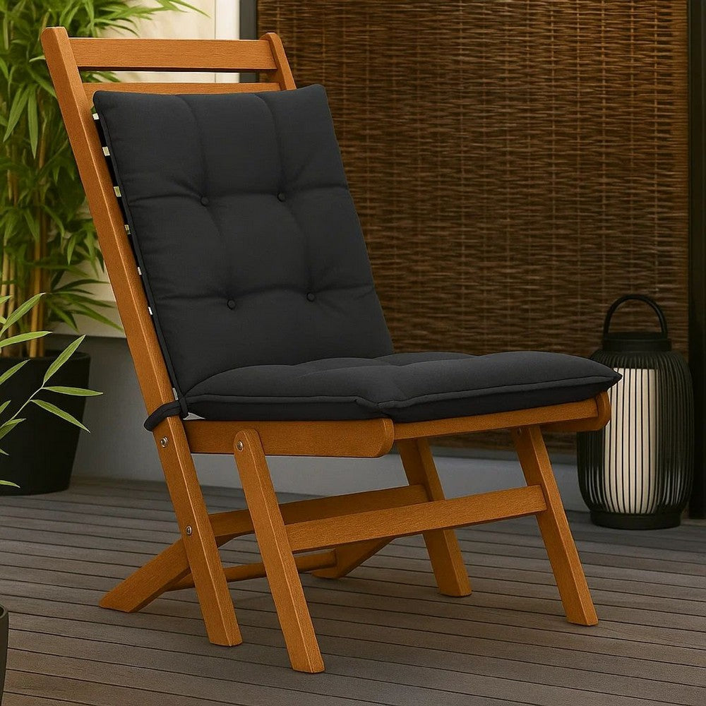 Claire Outdoor Cushion for Bench Set of 2, Dark Gray Fabric, 39 Inch -BM326449