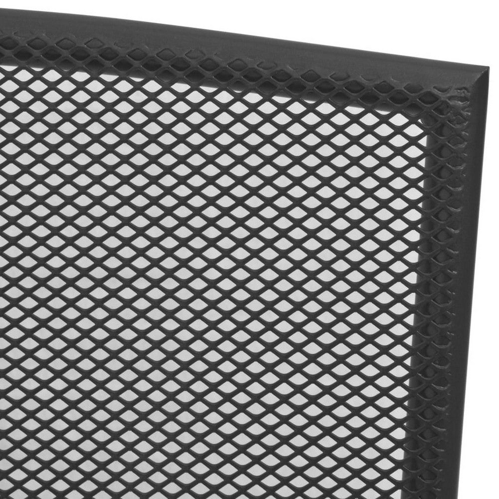 Outdoor Dining ArmSet of 4, Dark Gray Steel Frame, Mesh Design -BM326457
