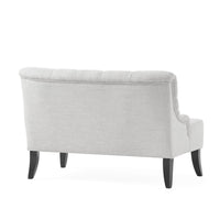 Ohio Loveseat Settee, 44 Inch Button Tufted Gray, Solid Birch Wood -BM326477