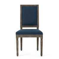 Dining Side Chair Set of 2, Traditional Style, Navy Blue Polyester -BM326481