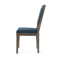 Dining Side Chair Set of 2, Traditional Style, Navy Blue Polyester -BM326481