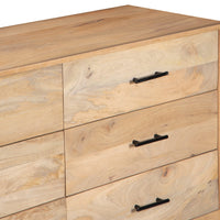 Geti 84 Inch Wide Dresser, 9 Spacious Drawers, Handcrafted Natural Oak White Mango Wood - BM326510