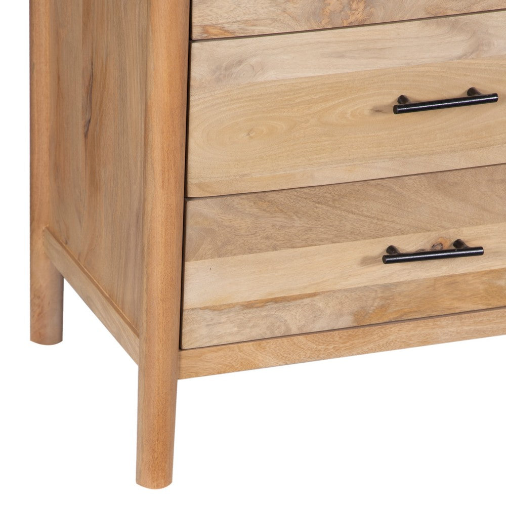 Geti 84 Inch Wide Dresser, 9 Spacious Drawers, Handcrafted Natural Oak White Mango Wood - BM326510