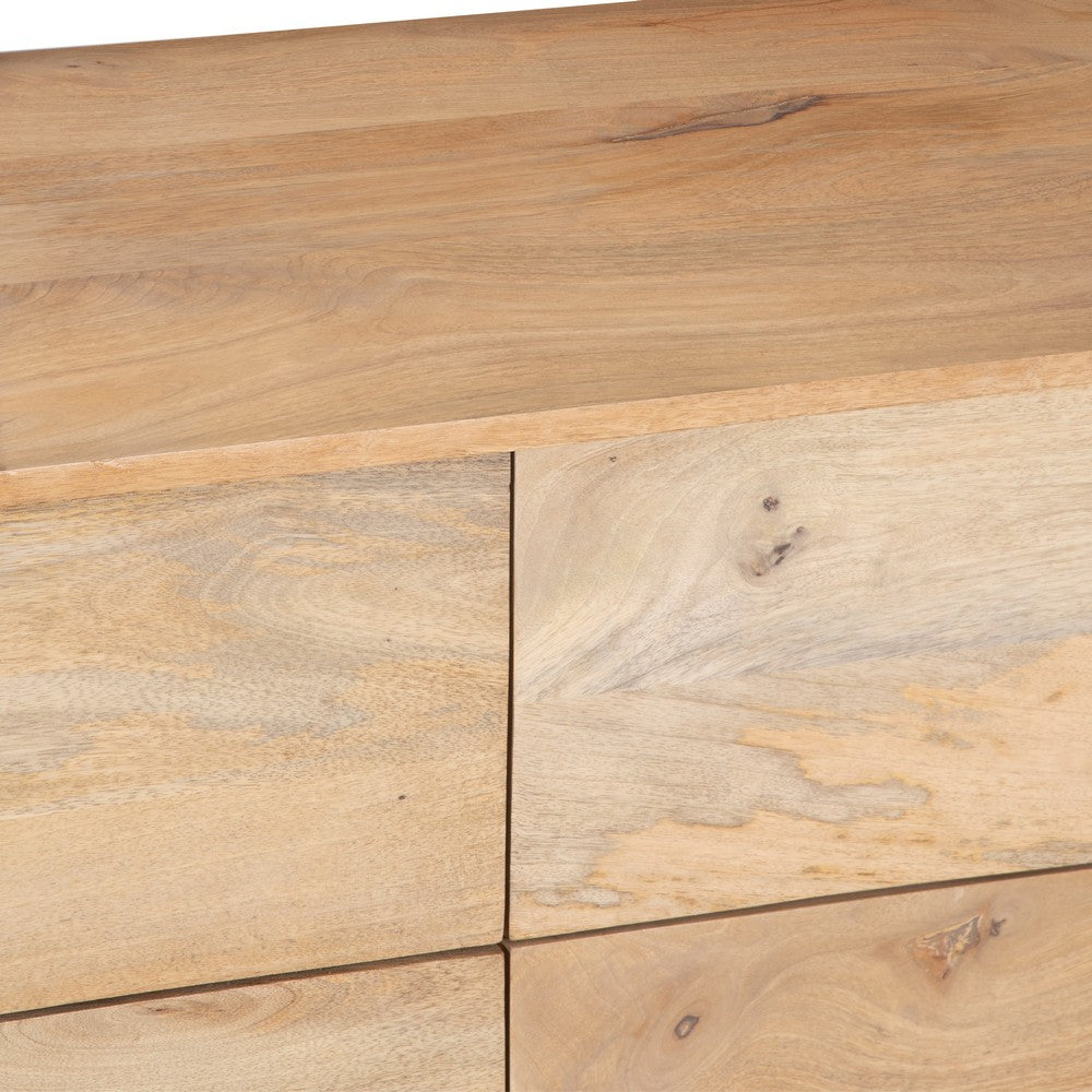 Geti 84 Inch Wide Dresser, 9 Spacious Drawers, Handcrafted Natural Oak White Mango Wood - BM326510