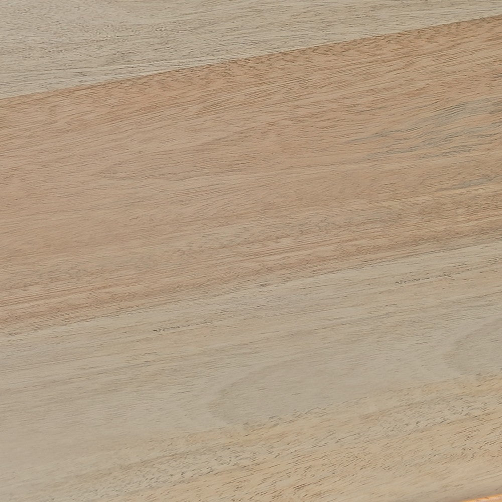 Geti 29 Inch Bedside Nightstand Table, 2 Drawer, Open Shelf, Handcrafted Natural Oak White Mango Wood - BM326512