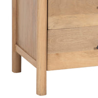 Geti 29 Inch Bedside Nightstand Table, 2 Drawer, Open Shelf, Handcrafted Natural Oak White Mango Wood - BM326512