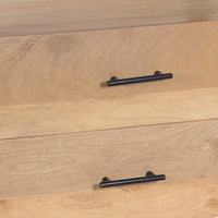 Geti 29 Inch Bedside Nightstand Table, 2 Drawer, Open Shelf, Handcrafted Natural Oak White Mango Wood - BM326512