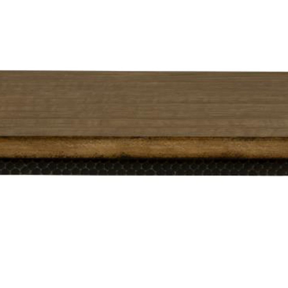 Lemy Coffee Table, 48 Inch Rectangular Brown Top, Black Metal Frame -BM326525