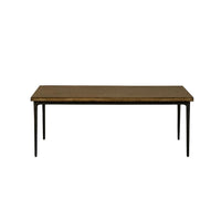Lemy Coffee Table, 48 Inch Rectangular Brown Top, Black Metal Frame -BM326525