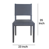 Dining Chair Set of 2, Black Fabric, Open Back, Matte Black Ash Wood -BM326532