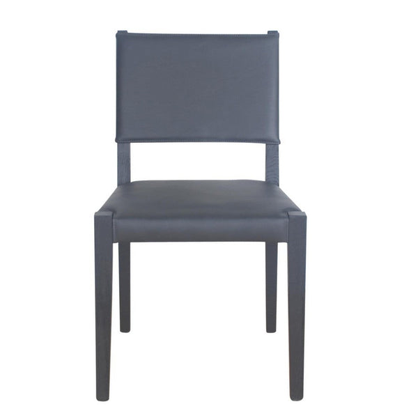 Dining Chair Set of 2, Black Fabric, Open Back, Matte Black Ash Wood -BM326532