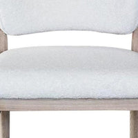 Dining Side Chair Set of 2, Plush White, Open Back, Natural Gray Wood -BM326541