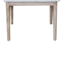 Dining Side Chair Set of 2, Plush White, Open Back, Natural Gray Wood -BM326541