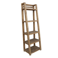 Bookcase, 5 Tier Ladder Shelves, Rustic Natural Brown Wood, 72 Inch -BM326545