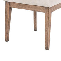 Mary Dining Side Chair Set of 2, White, Classic Natural Elm Wood -BM326562