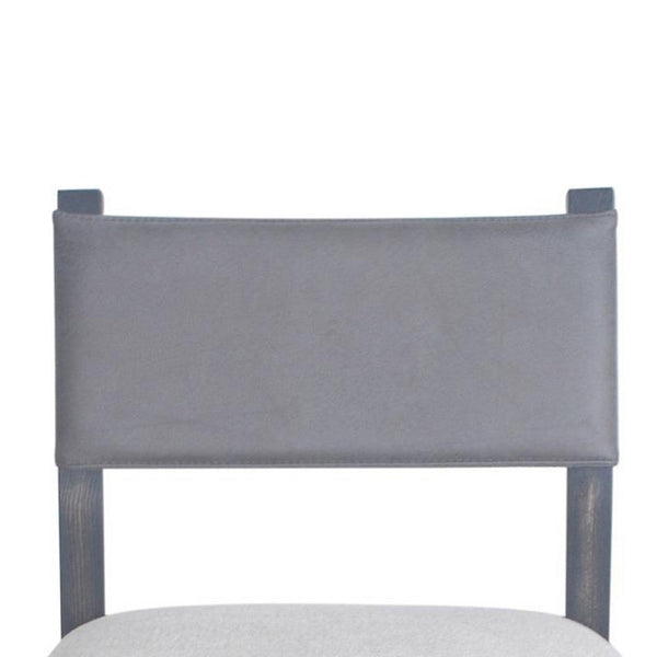 Liom Dining Side Chair Set of 2, Ash Gray Fabric, Blackwash Frame -BM326563