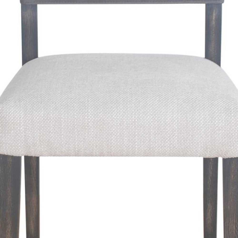 Liom Dining Side Chair Set of 2, Ash Gray Fabric, Blackwash Frame -BM326563