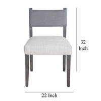 Liom Dining Side Chair Set of 2, Ash Gray Fabric, Blackwash Frame -BM326563