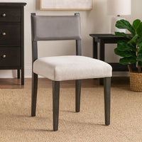 Liom Dining Side Chair Set of 2, Ash Gray Fabric, Blackwash Frame -BM326563