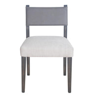 Liom Dining Side Chair Set of 2, Ash Gray Fabric, Blackwash Frame -BM326563