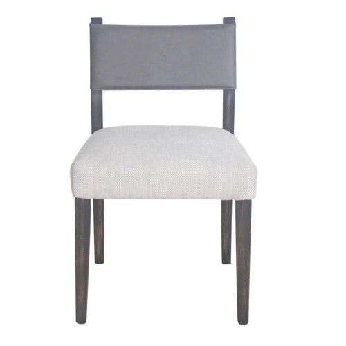 Liom Dining Side Chair Set of 2, Ash Gray Fabric, Blackwash Frame -BM326563