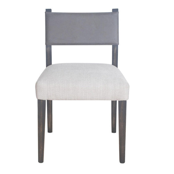 Liom Dining Side Chair Set of 2, Ash Gray Fabric, Blackwash Frame -BM326563