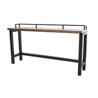 Fyan Counter Table w Rails, Black Iron Base, 71 Inch Rectangular Top -BM326572