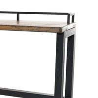 Fyan Counter Table w Rails, Black Iron Base, 71 Inch Rectangular Top -BM326572