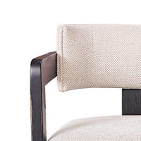 Lasy Accent Dining Chair Set of 2, White Fabric, Black Solid Wood - BM326579