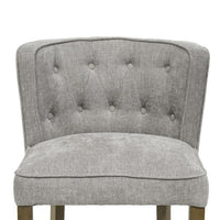 Cly Counter Stool Chair, Soft Light Gray Fabric, Graywash Solid Wood -BM326593