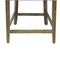 Cly Counter Stool Chair, Soft Light Gray Fabric, Graywash Solid Wood -BM326593