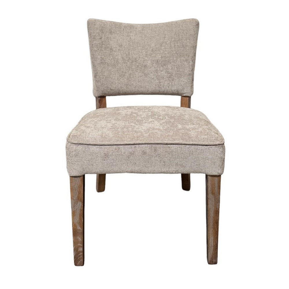 Rea Dining Side Chair Set of 2, Taupe, Classic Graywash Solid Wood -BM326596