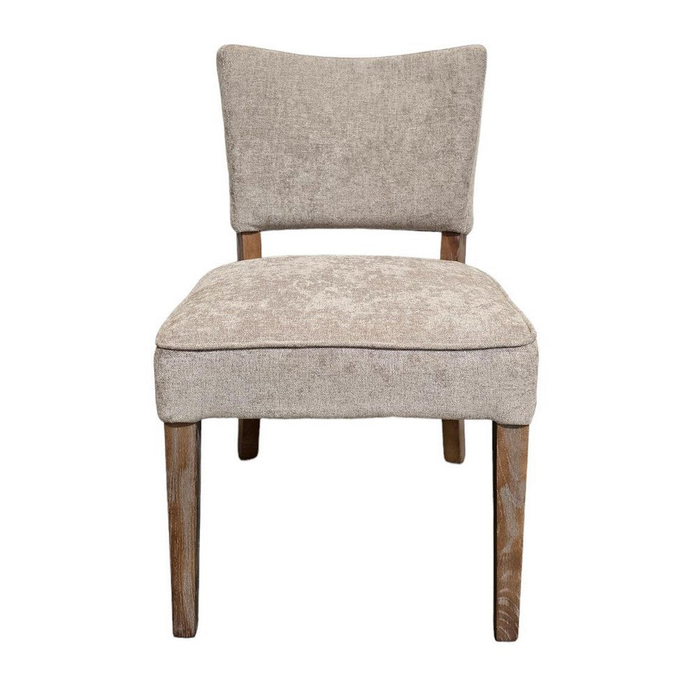 Rea Dining Side Chair Set of 2, Taupe, Classic Graywash Solid Wood -BM326596