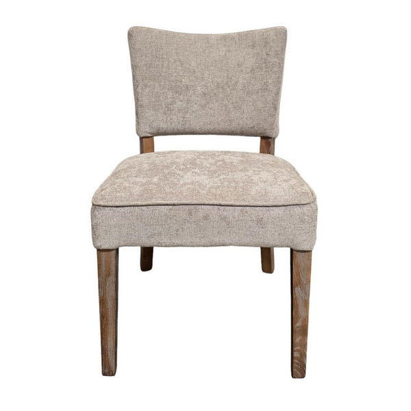 Rea Dining Side Chair Set of 2, Taupe, Classic Graywash Solid Wood -BM326596
