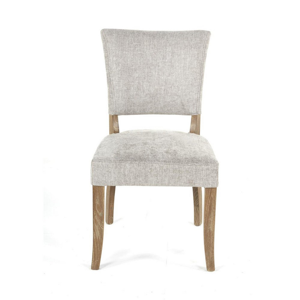 Ryna Dining Side Chair Set of 2, Gray, Washed Oak Brown Solid Wood -BM326599