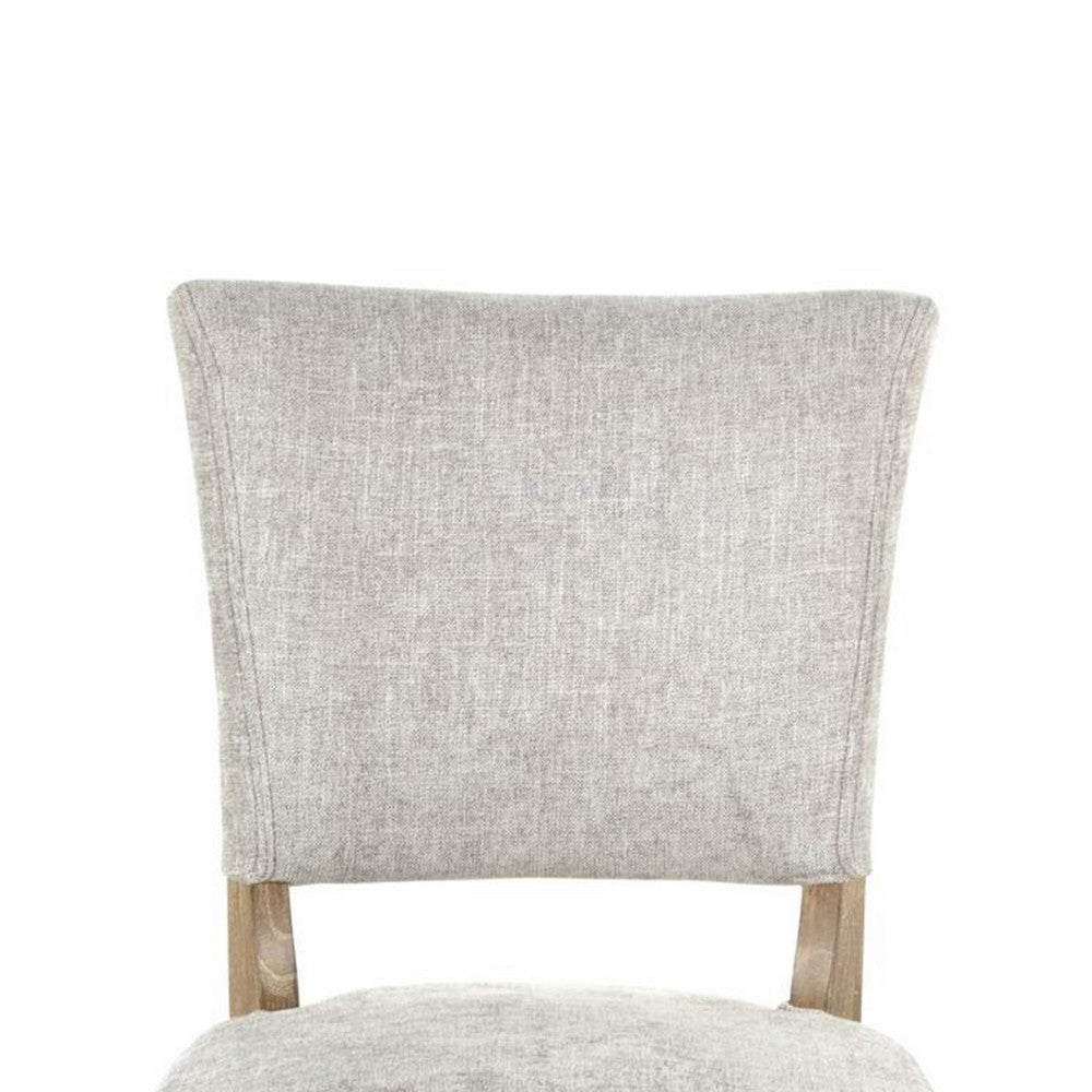 Ryna Dining Side Chair Set of 2, Gray, Washed Oak Brown Solid Wood -BM326599