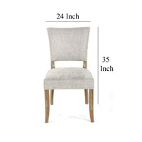 Ryna Dining Side Chair Set of 2, Gray, Washed Oak Brown Solid Wood -BM326599
