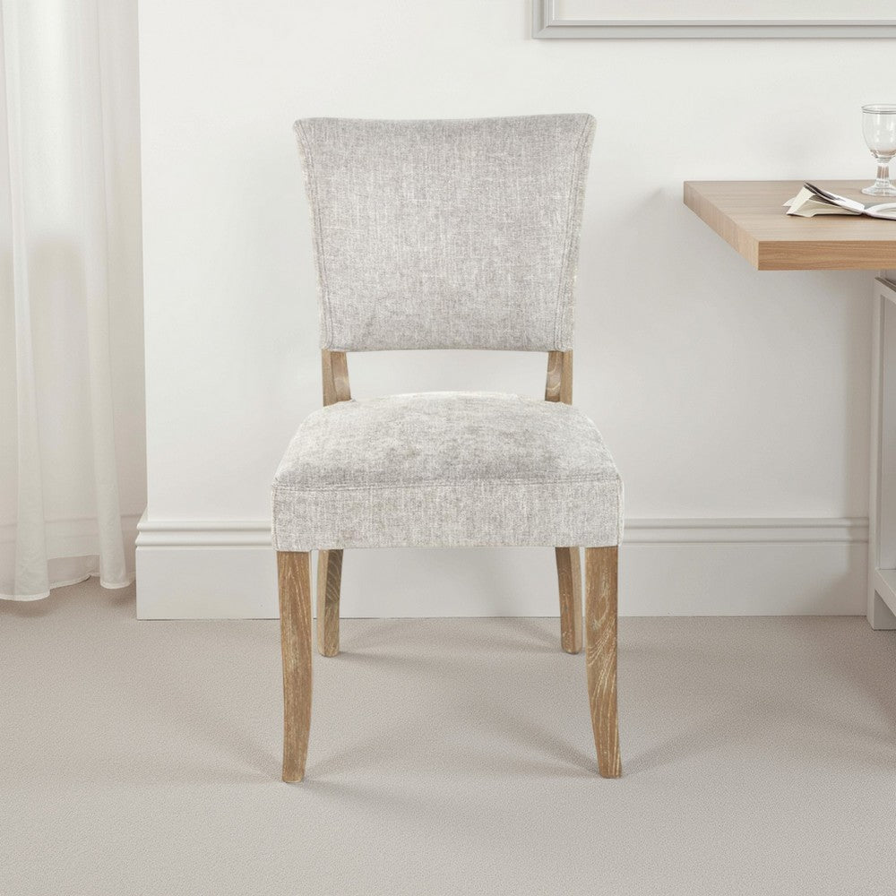 Ryna Dining Side Chair Set of 2, Gray, Washed Oak Brown Solid Wood -BM326599