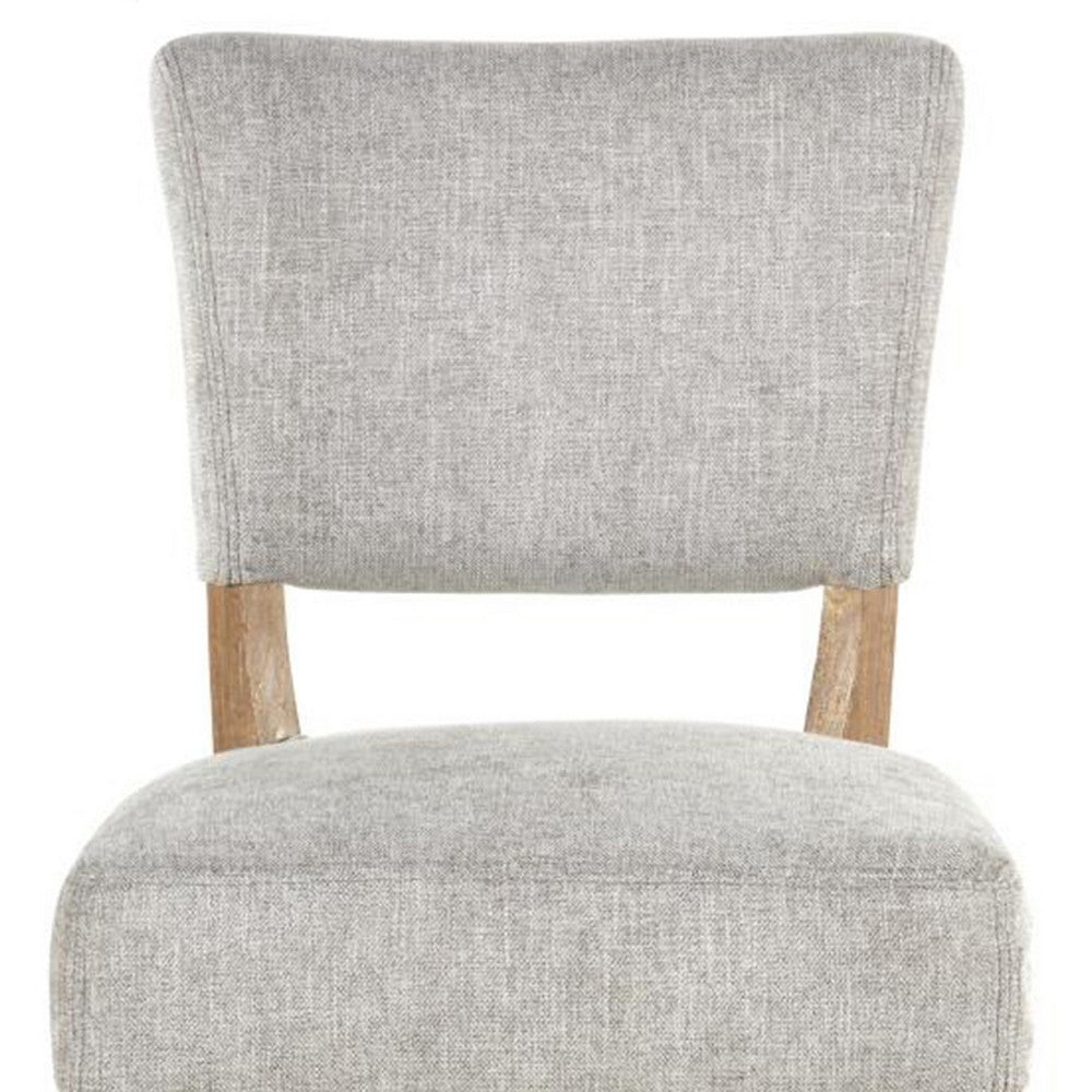 Ryna Barstool Chair, Plush Light Gray Fabric, Washed Oak Solid Wood -BM326601