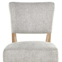 Ryna Barstool Chair, Plush Light Gray Fabric, Washed Oak Solid Wood -BM326601